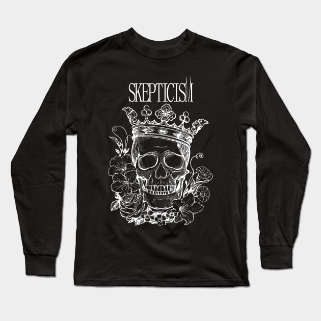 Skepticism skull Long Sleeve T-Shirt by Bandana Skull